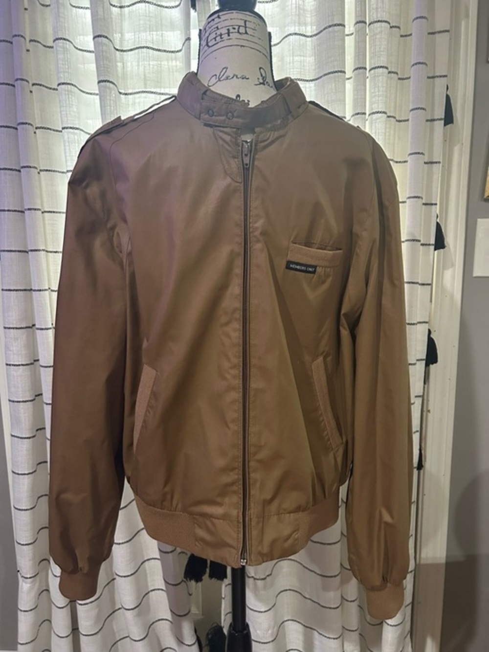 Members Only Tan/Brown Lightweight Bomber Jacket